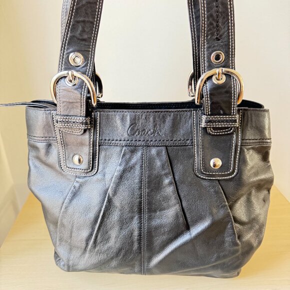 Coach Soho Pleated Black Leather Satchel | Classic & Chic 🖤✨ - Picture 5 of 11